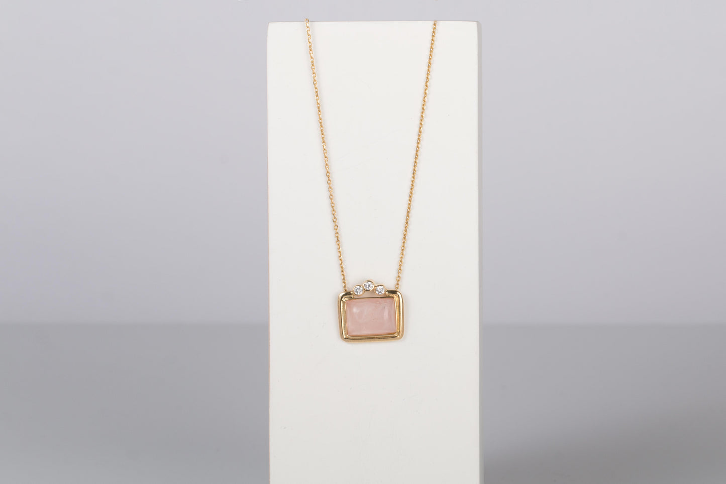 Blush Radiance Set – 18K Gold Necklace & Ring with Pink Stones