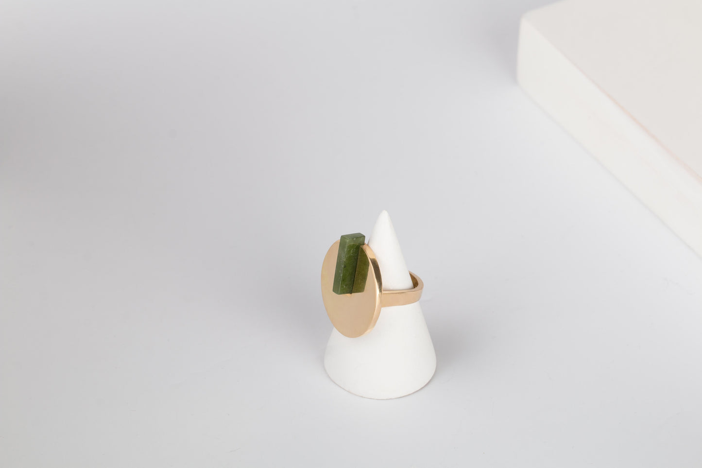 gold Halo ring with green gemstone/Cairo.Egypt