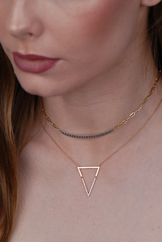 V Diamond Pendant Necklace
